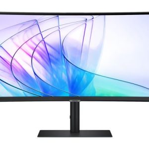 Samsung 34' ViewFinity S50GC UWQHD Ultra 3000:1 100Hz 3440x1440 21:9 5ms 350 cd/㎡ HDR10 VA DP HDMI USB-C Hub LAN Webcam Tilt HAS Swivel VESA 3YR – Samsung MNS-LS34C650VEEXXY 31.5'-Above Monitors Product Image