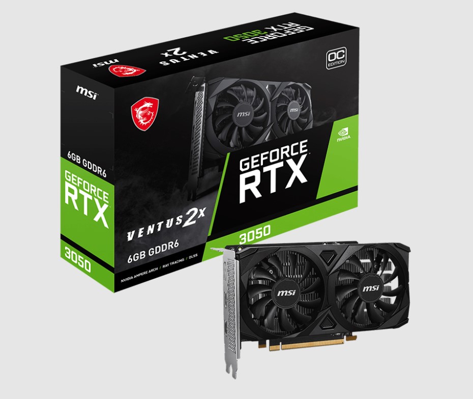 MSI nVidia GeForce RTX™ 3050 VENTUS 2X E 6G OC