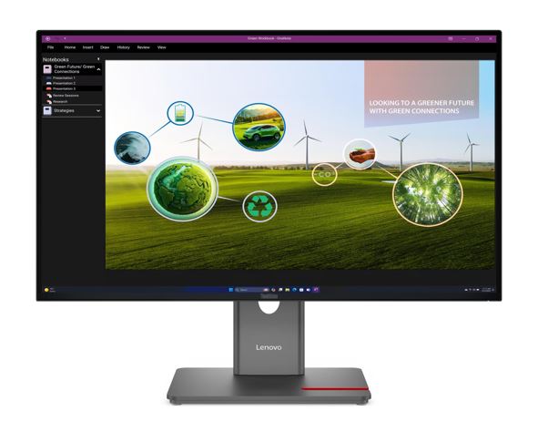 LENOVO ThinkVision P27Q-40 27' 120Hz QHD IPS Monitor 2K 2560x1440 16:9 4ms Height Adjustable Tilt Pivot Swivel HDMI DP USB hub VESA Tiny Support 3yr – Lenovo MNLEN-P27Q-40 27'-31' Monitors Product Image