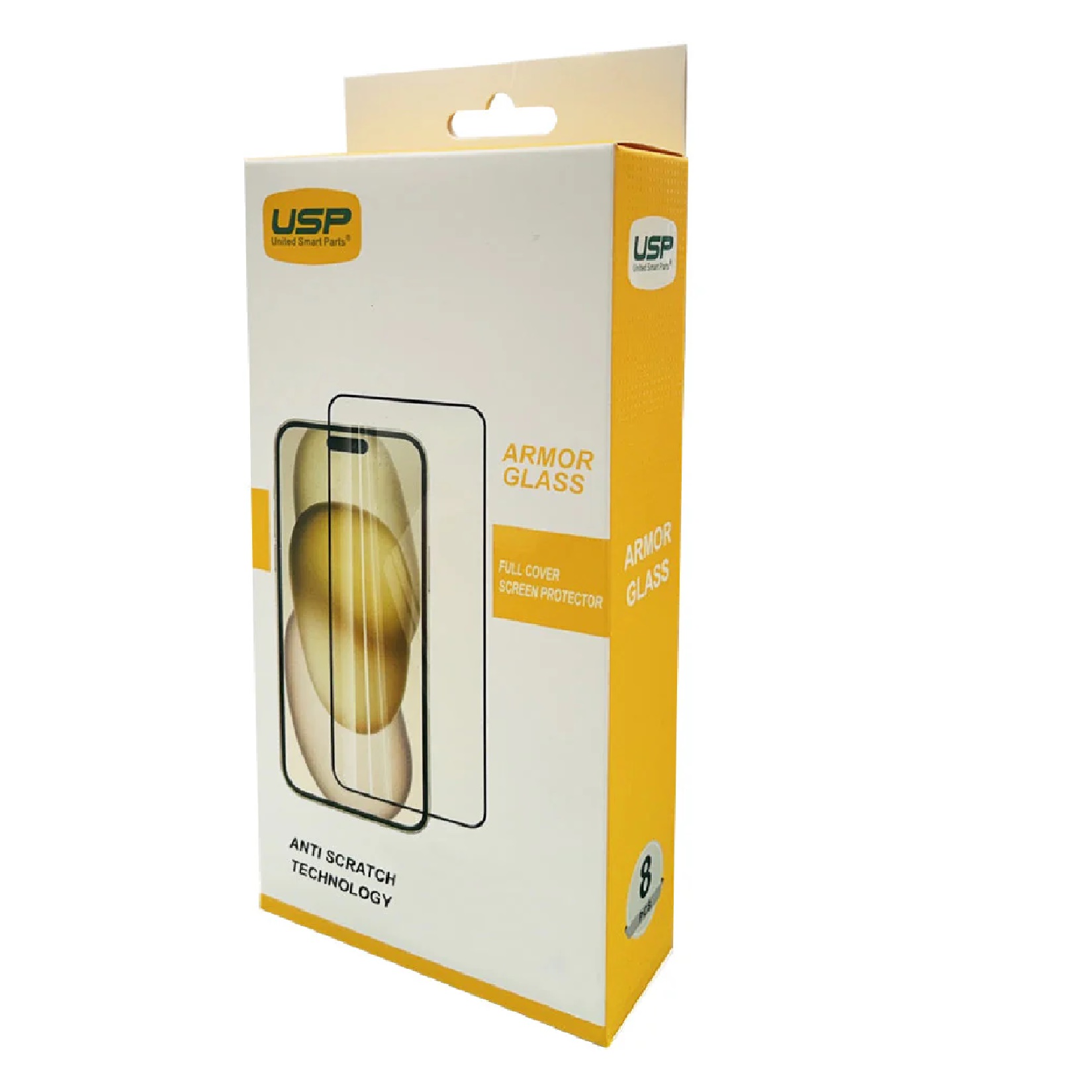 USP Apple iPhone 16 Pro (6.3') Armor Glass Full Cover Tempered Glass Screen Protector (8 PCS) - 5X Anti Scratch Technology