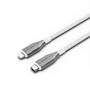 Cygnett Armoured Lightning to USB-C (2.0) Cable (1M) -White(CY4668PCCCL)