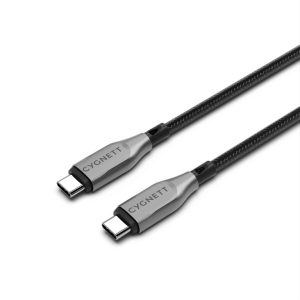 Cygnett Armoured Braided USB-C to USB-C (2.0) Cable (2M) - Black (CY4676PCTYC)