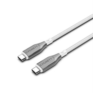 Cygnett Armoured Braided USB-C to USB-C (2.0) Cable (3M) -White (CY4679PCTYC)