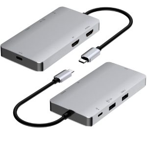 Cygnett Unite 6-in-1 USB-C Hub Adapter (CY5147HUB61)2xUSB-A 3.0 1xUSB-C 3.0 1 USB-C 100W PD 2x HDMI 8K 5GBPS Data Speed