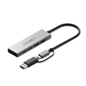 Cygnett Unite 4-in-1 USB-C to USB-C & USB-A Hub- White (CY5389CYHUB)