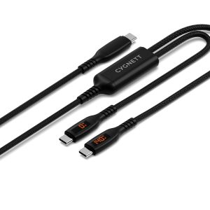 Cygnett Unite Intelli USB-C to Dual USB-C Split LED Cable 1.5M - Black(CY5504PCCCC)