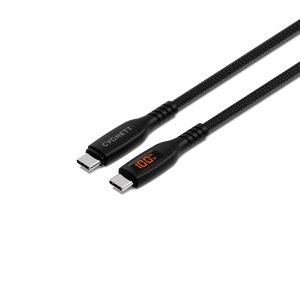 Cygnett Unite Intelli USB-C to USB-C Cable with LED Display (50cm) - Black(CY5508PCCCC)