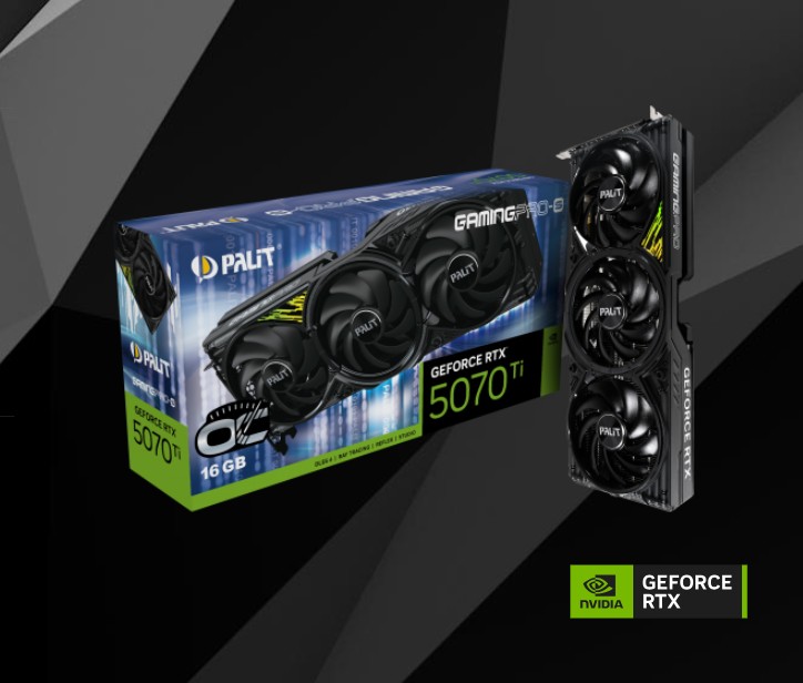 PALIT RTX5070Ti GAMINGPRO-S OC 16GB GDDR7 256bit 3-DP HDMI NE7507TS19T2-GB2031U – Palit VCPA-RTX5070TI-GROC-S-16G PCI-E nVidia Chipset Product Image