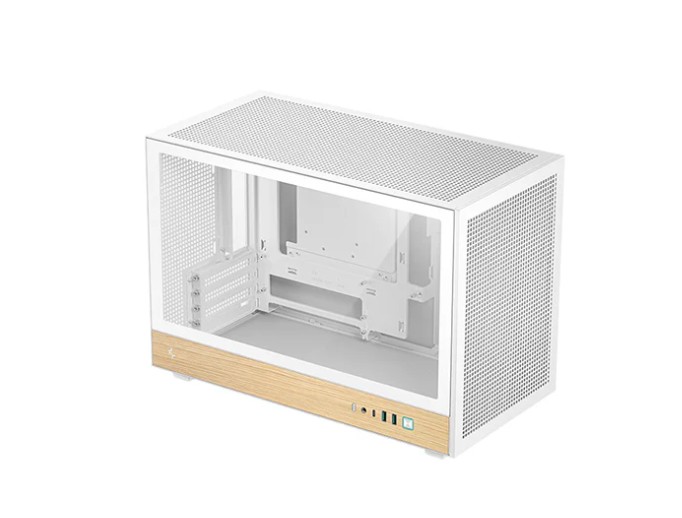 DeepCool CH260 Wood White High Airflow Compact Micro-ATX Wood Grain Case.USB3.0×2、Gen2 Type-C x1、Audio/Mic×1 – DEEPCOOL CAD-CH260-WOOD-WH ATX and Micro ATX Case No PSU Product Image