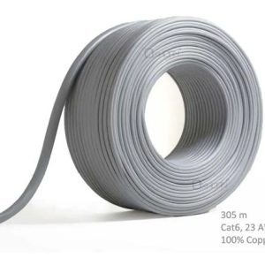 Network Cable Cat6 305m Roll Un-shielded twisted pair UTP 23AWG solid pure copper wire Grey – 8ware CBOX-CAT6-305 Network Cables Product Image