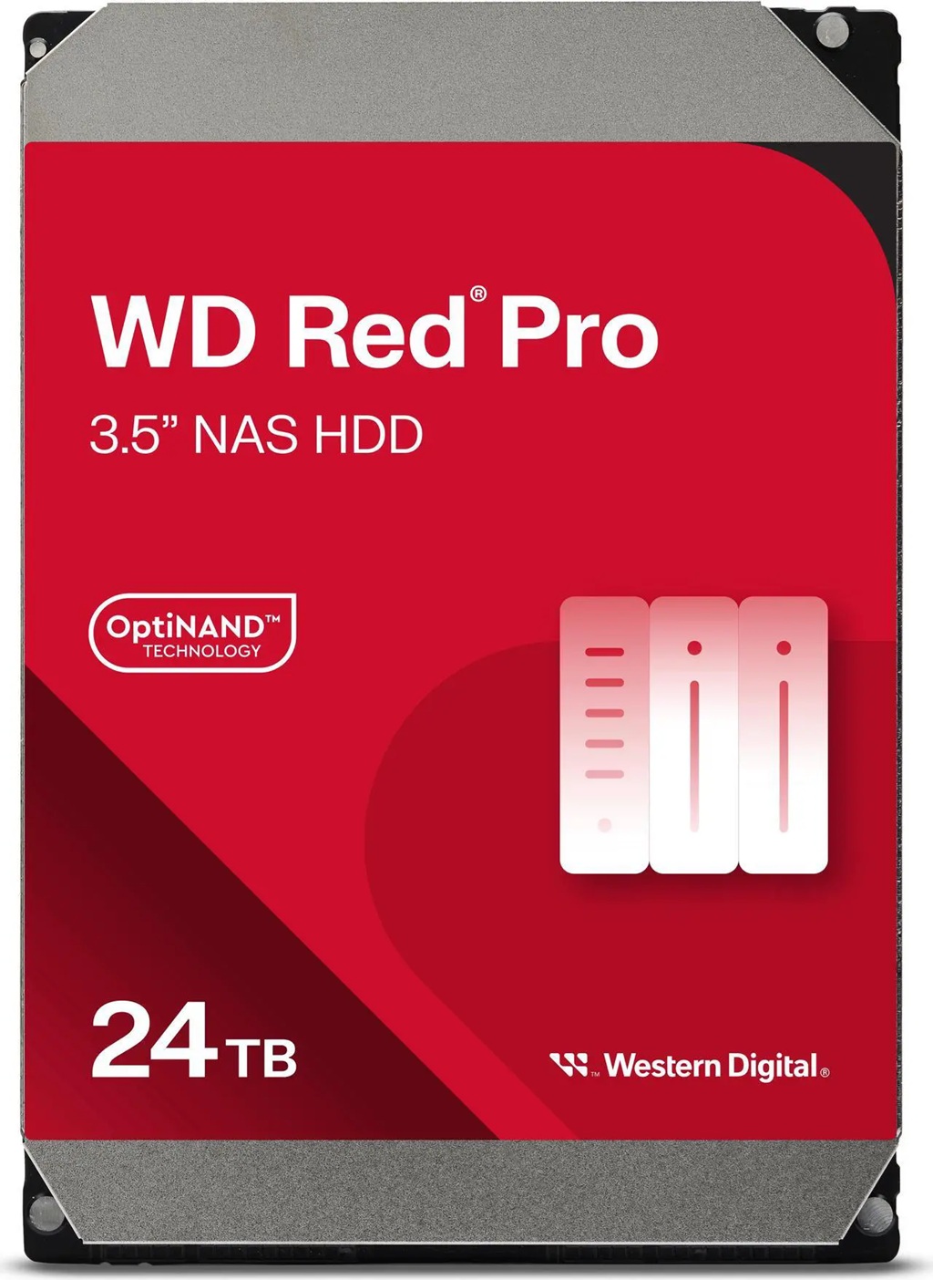 Western Digital WDRed Pro NAS Hard Drive - 24TB 3.5' 287MB/s 7200 RPM 512MB SATA HD 5yrs warranty – Western Digital HAWD-RD35-24TB 3.5' SATA HDD (Desktops) Product Image