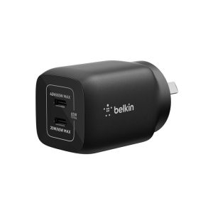 Belkin Gaming Dual USB-C Wall Charger 65W (45W + 20W) For Nintendo Switch 2 - Black (ENA007auBK)