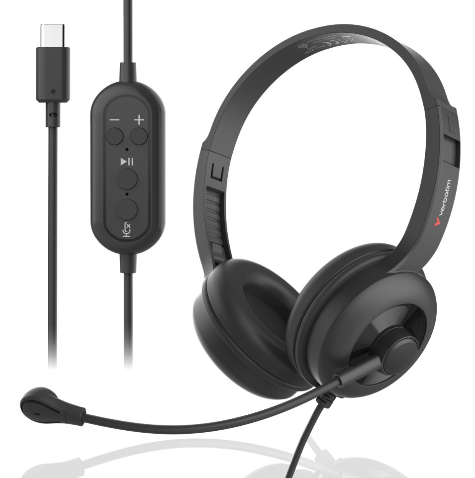 Verbatim ClaritySound Headset With USB-C Clear Sound