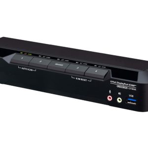 Aten Desktop 4-Port USB 3.0 8K DisplayPort KVMP™ Switch (Cables included) – Aten KVA-CS-CS1924A Desktop KVM Product Image