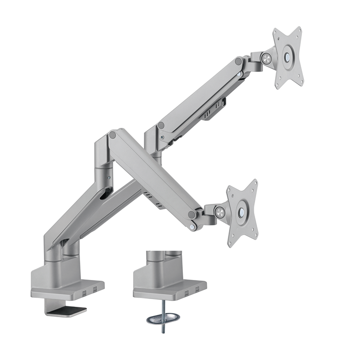 Brateck Dual Monitor Thin Gas Spring Monitor Arm Fit Most 17'-32' Monitors