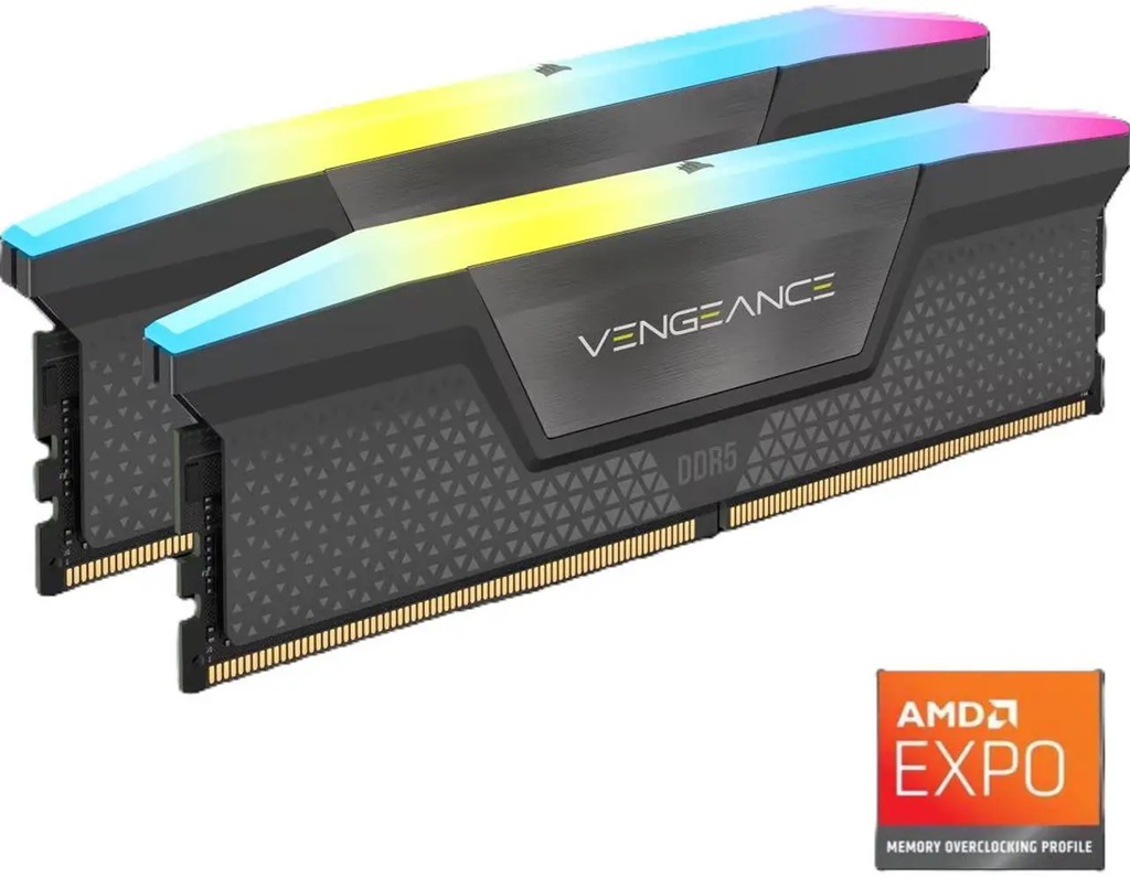 Corsair Vengeance RGB 16GB (2 x 8GB) 288-Pin PC RAM DDR5 5200 (PC5 41600) Desktop Memory – Corsair MECMD5-CMH16GX5M2B5200Z40 DDR5 UDIMM (Desktop) Product Image