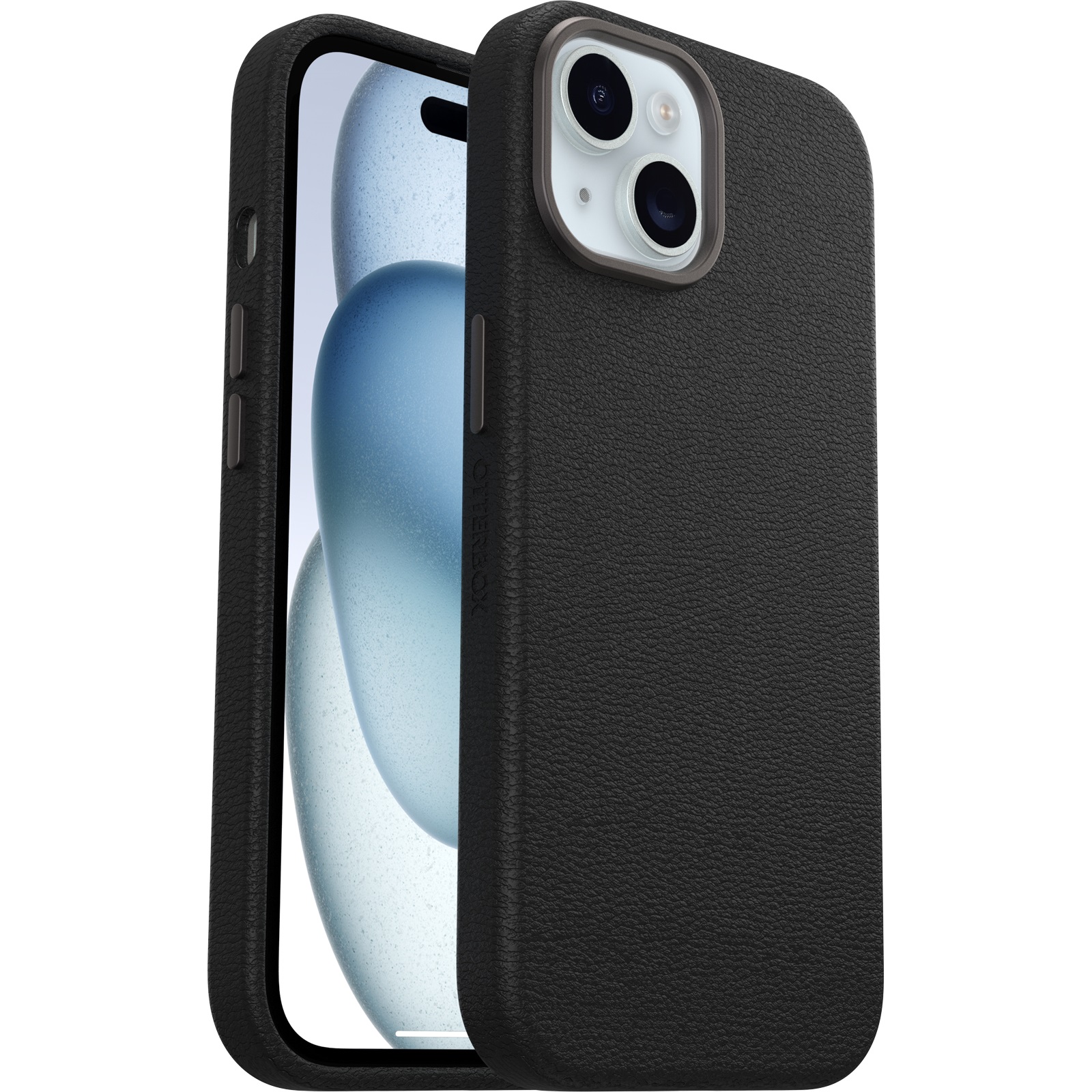 OtterBox Symmetry Cactus Leather Apple iPhone 15/iPhone 14/iPhone 13 MagSafe Case - Noir Ash (Black) (77-95725)