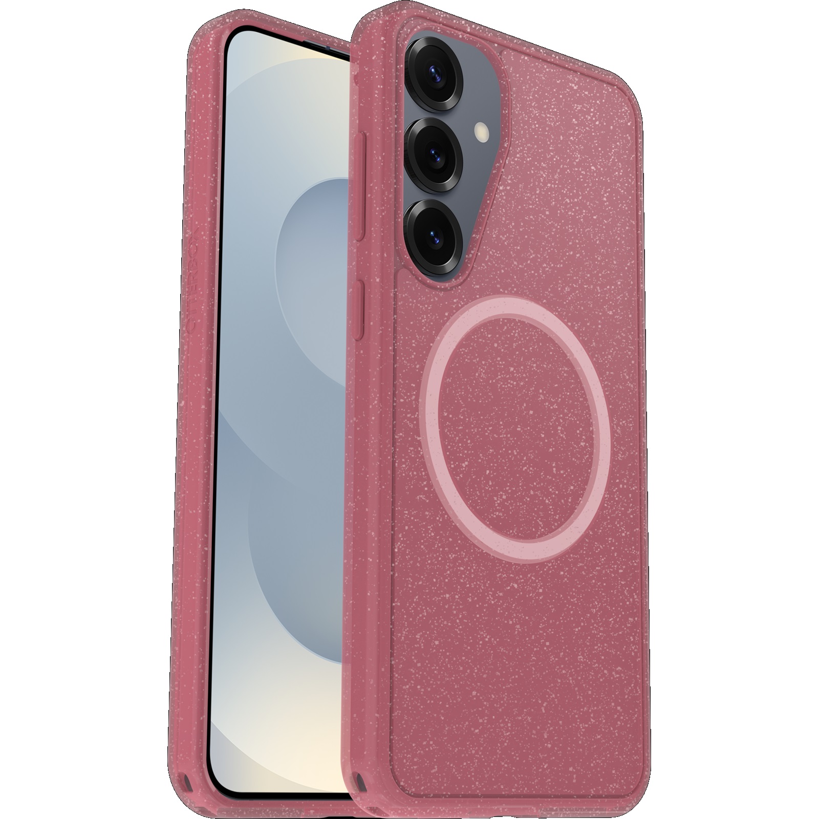 OtterBox Symmetry Clear Magnets Samsung Galaxy S25 5G (6.2') Case Thimbleberry - Pink (77-97598)