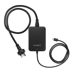 LS Cygnett PowerMaxx 140W USB-C GaN Laptop Charger - Black (CY4531PDWCH) Integrated 1M USB-C Cable