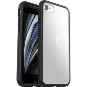 OtterBox React Apple iPhone SE (3rd & 2nd Gen) and iPhone 8/7 Case Black Crystal (Clear/Black) - (77-80951)
