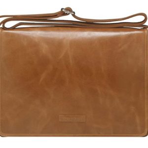 Marselisborg 14' Leather Messenger Business Laptop Bag Handcrafted Golden Tan Briefcase Durable Adjustable Shoulder Strap Fits 14' 13.3' 12' Notebook – HP NAHP-BAG1420L2 15.6' Notebook Bags Product Image