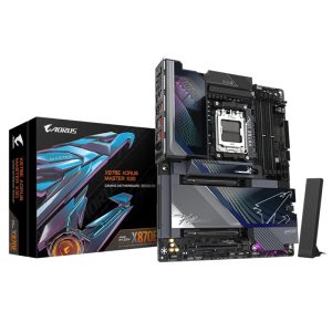 Gigabyte X870E AORUS MASTER X3D AM5 DDR5 256GB USB4 Wi-Fi7 BT5.4 10GbE+5GbE PCIe5 M.2 PCIe5/4 HDMI ALC1220 ES9118 ATX 30.5×24.4cm – Gigabyte MBG-X870EAORUSMASTERX3D AMD Socket AM5 (Zen 4) Product Image