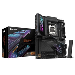 Gigabyte X870E AORUS PRO X3D AM5 DDR5 256GB USB4 Wi-Fi7 BT5.4 5GbE PCIe5 M.2 PCIe5/4 HDMI ALC1220 ATX 30.5×24.4cm – Gigabyte MBG-X870EAORUSPROX3D AMD Socket AM5 (Zen 4) Product Image