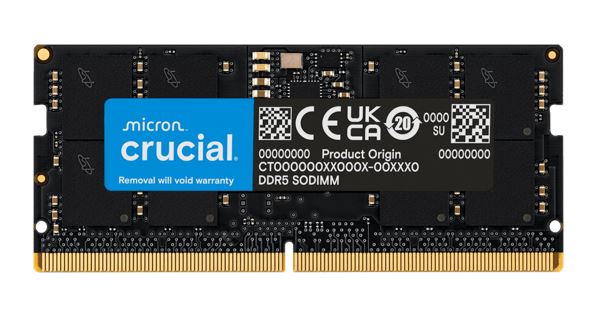 Crucial 64GB (1x64GB) DDR5 SODIMM 5600MHz CL46 Notebook Laptop Memory – Micron (Crucial) MECN5-1X64G56T DDR5 SODIMM (Notebook) Product Image