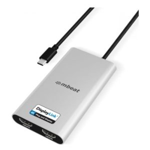 mbeat® USB-C Dual 4K HDMI DisplayLink® Adapter with PD Pass-through  Dual 4K@60Hz 2 × HDMI 2.0  1 × USB-C 3.1 1 × USB-C PD 3.0 Supports up to 90W – MBEAT MPMB-DLA-CD2H Power Adaptors Product Image
