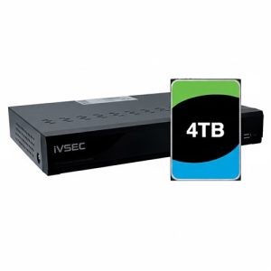 LX-SeriesIVSEC NR004XB NVR 4 CHANNELS 12MP 4 x POE PORTS 1 BAY H265 4K HDMI 4TB INSTALLEDNVR - SOHO / SMB