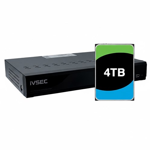 LX-SeriesIVSEC NR008XB NVR 8 CHANNELS 8MP 8 x POE PORTS 1 BAY H265 4K HDMI 4TB INSTALLEDNVR - SOHO / SMB
