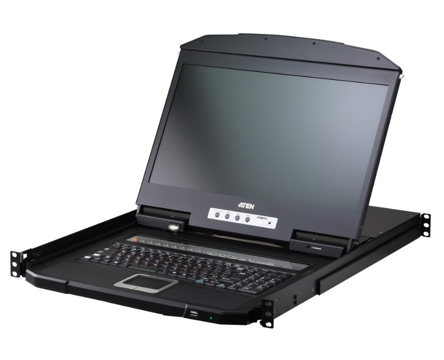 ATEN 16-Port USB HDMI Single Rail LCD KVM over IP Switch