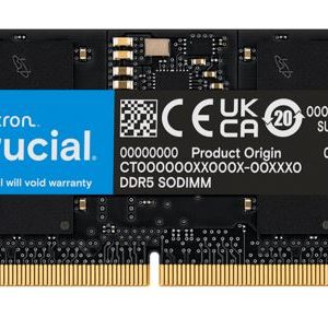 Crucial 32GB (1x32GB) DDR5 SODIMM 5600MHz CL46 Notebook Laptop Memory – Micron (Crucial)-P MECN5-1X32G56-P DDR5 SODIMM (Notebook) Product Image