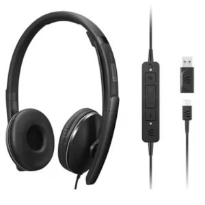LENOVO Lenovo Wired ANC Headset Gen 2 Lightweight USB-C  to USB-A ctive noise cancelling with EPOS BrainAdapt™ and ActiveGard® Teams certified 2YR WTY – Lenovo NAL-4XD1M45627 Headset Product Image