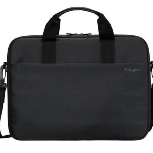 Targus 15'-16' Intellect® Slim Briefcase Zippered padded front pocket Removable adjustable shoulder strap carry handles water-resistant fabric Black – Targus NAT-TBS979GL 15.6' Notebook Bags Product Image