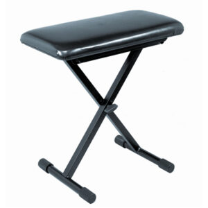 QuikLok BX9 Small keyboard bench with compact 25x53cm vinyl seat cushion - Black