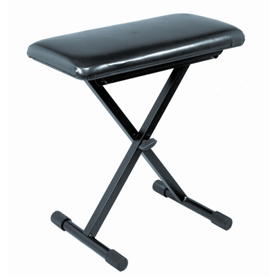 QuikLok BX9 Small keyboard bench with compact 25x53cm vinyl seat cushion - Black - Image 2