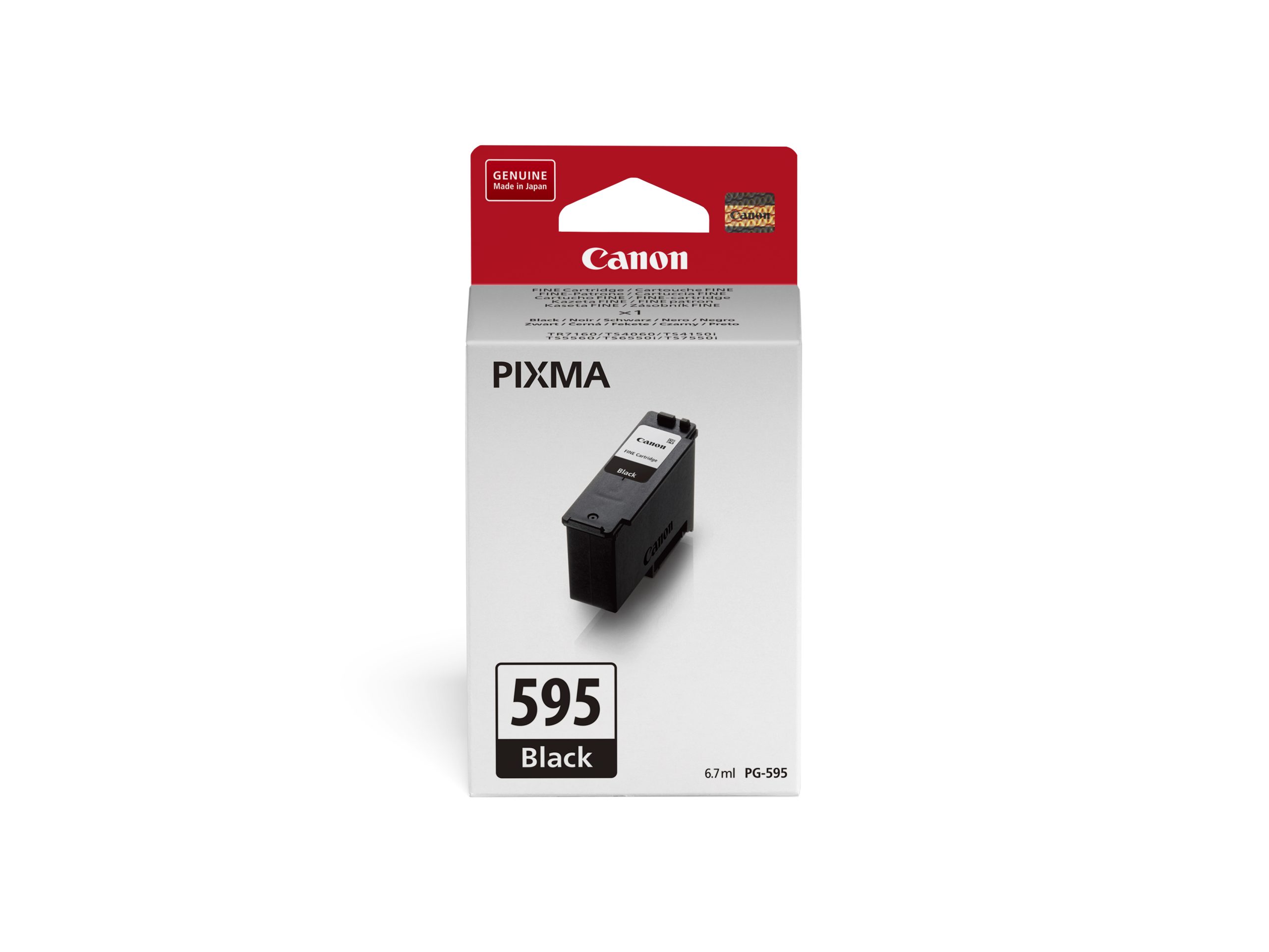 CanonCANON PG-595 FINE CARTRIDGE BLACK FOR TS4060 180 PAGE YIELDInkJet Cartridges