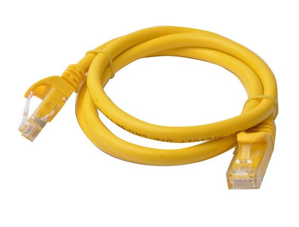 8Ware CAT6 Cable 1m - Yellow Premium RJ45 Ethernet Network LAN UTP Patch Cord 26AWG CU Jacket – 8ware CB8W-PL6-1YEL Network Cables Product Image