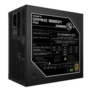 GIGABYTE GAMING 1000GM PG5 1000W 80+ Gold ATX 3.1 PSU PCIe 5.0 16pin full modular 135mm fan OVP OPP SCP UVP OCP OTP 8SATA 4PCIe 2EPS 100