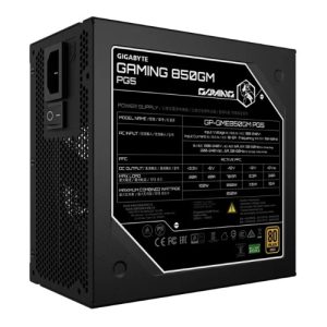 GIGABYTE GAMING 850GM PG5 850W 80+ Gold ATX3.1 PCIe5 16pin APFC 90% 135mm FDB 2xEPS 4xPCIe 8xSATA OVP OPP SCP UVP OCP OTP 100k MTBF FM – Gigabyte CFGP-GME850GMPG5 ATX/PS2 Product Image