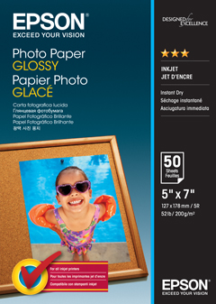 EpsonEPSON C13S042545 PHOTO PAPER GLOSSY 5X7 50 SHEETS 200 GSMPaper & Media