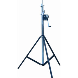 QuikLok SLS15 Heavy-duty steel crank-up lighting/truss stand (4mt - 13ft) - Black/Chrome