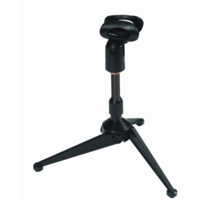 QuikLok A188 Desk-top tripod microphone stand w/mic clip - Clamshell package