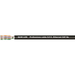 QuikLok - Ethernet CAT6 Digital Shielded Cable (7 x 0.57mm diameter) - Black - 100m reel