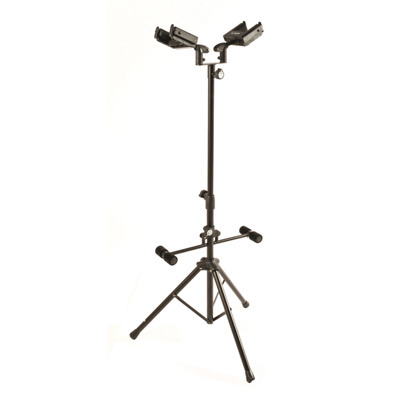 QuikLok GS528 Dual universal guitar stand with self-locking yoke device - Black