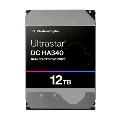 Western Digital 0B47063 Ultrastar DC HA340 Data Center 3.5' SATA HDD - 12TB Read/Wright 150/465 IOPS SATA 267MB/s 7200 RPM WUS721212BLE6L4 – Western Digital HAWD-0B47063 3.5' SATA/SAS HDD - Enterprise Product Image