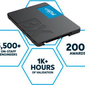 Crucial BX500 2TB 2.5' SATA3 6Gb/s SSD - 3D NAND 540/500MB/s 7mm 1.5 mil MTBF 3yr wty Acronis True Image Solid State Drive – Micron (Crucial)-P HBC-BX500-2TB- 2.5' SATA SSD Product Image