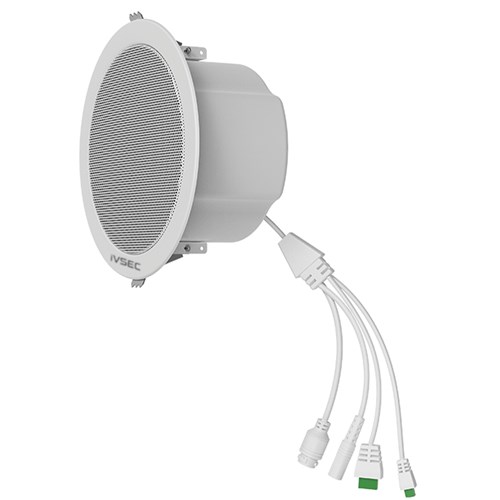 IVSECIVSEC 10W SIP WHITE CEILING SPEAKER WITH MIC 1 X INPUT 1 X OUTPUT MULTICASTNVR - Accessories