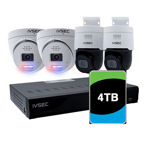 LX-SeriesLX SERIES KIT 2 x NC119XA 4MP IP CAM 2 x NC522XA 8MP PTZ IVNR008XB-4TB 8 x PoE NVR 4KNVR - SOHO / SMB